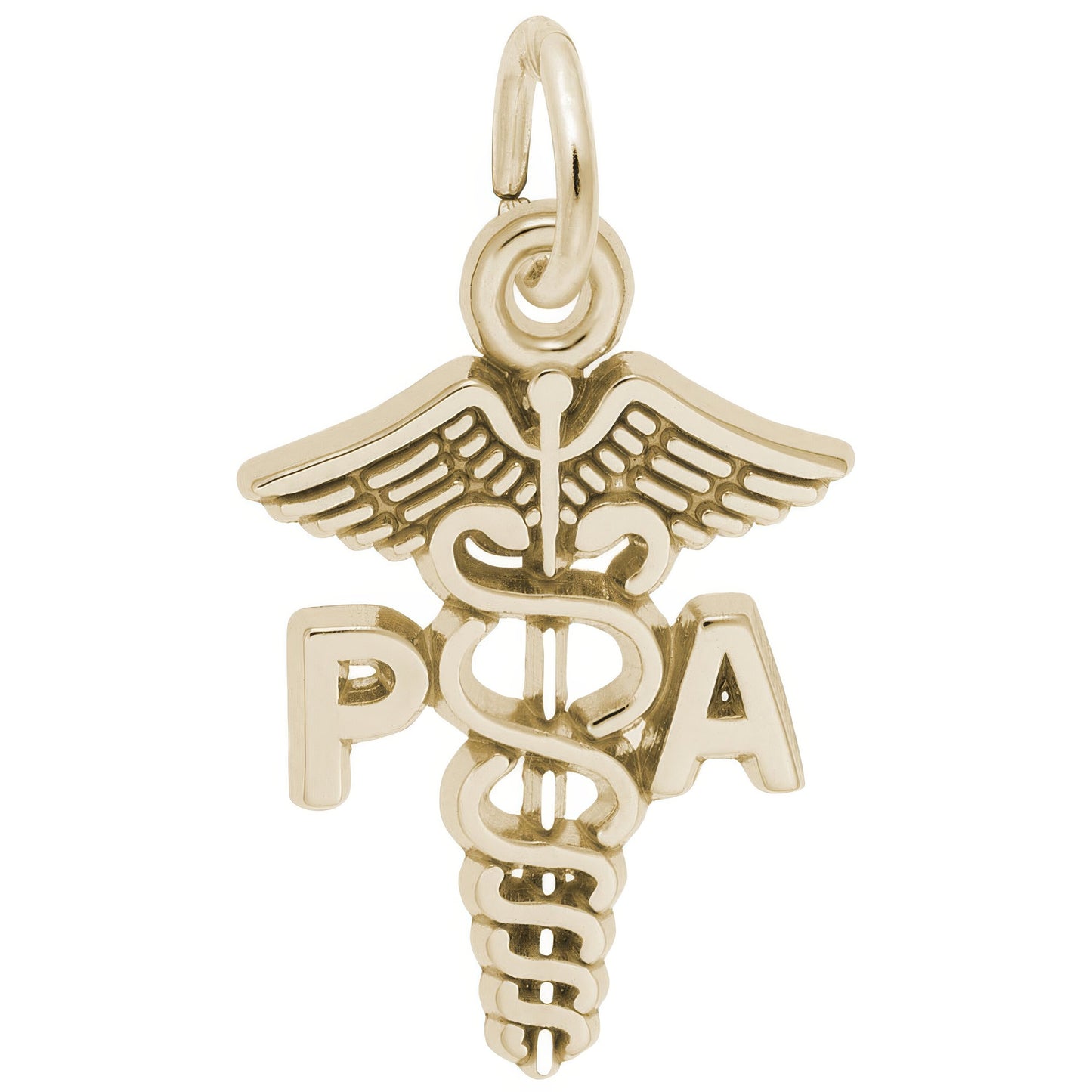 Sterling Silver Pa Caduceus Charm - 14mm x 12mm