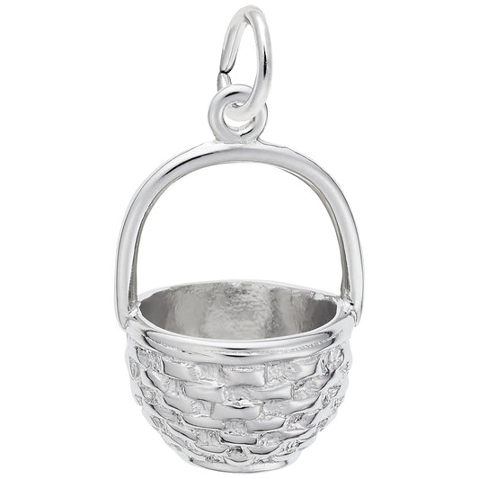 Easter Basket Charm - Metal - Sterling Silver