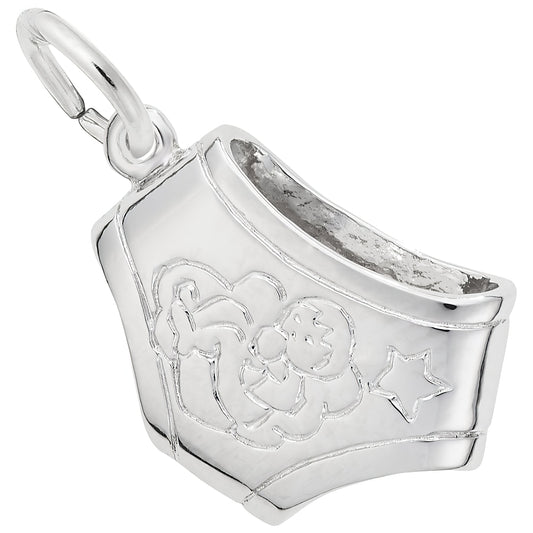 Diaper Charm - Metal - Sterling Silver