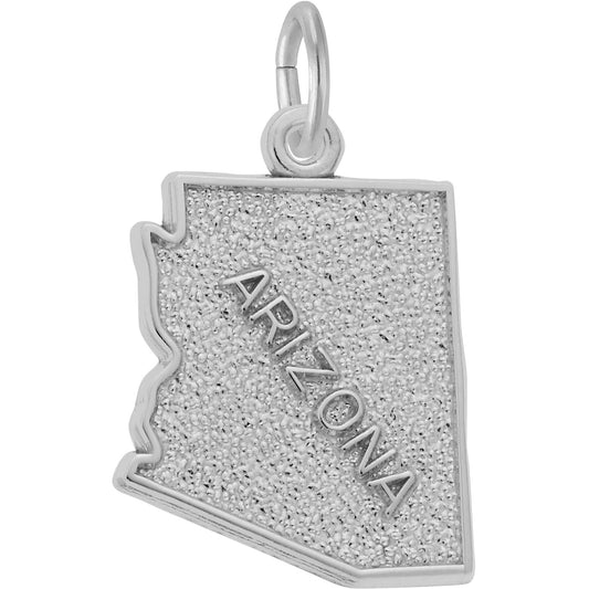 Arizona Map Charm - Metal - Sterling Silver