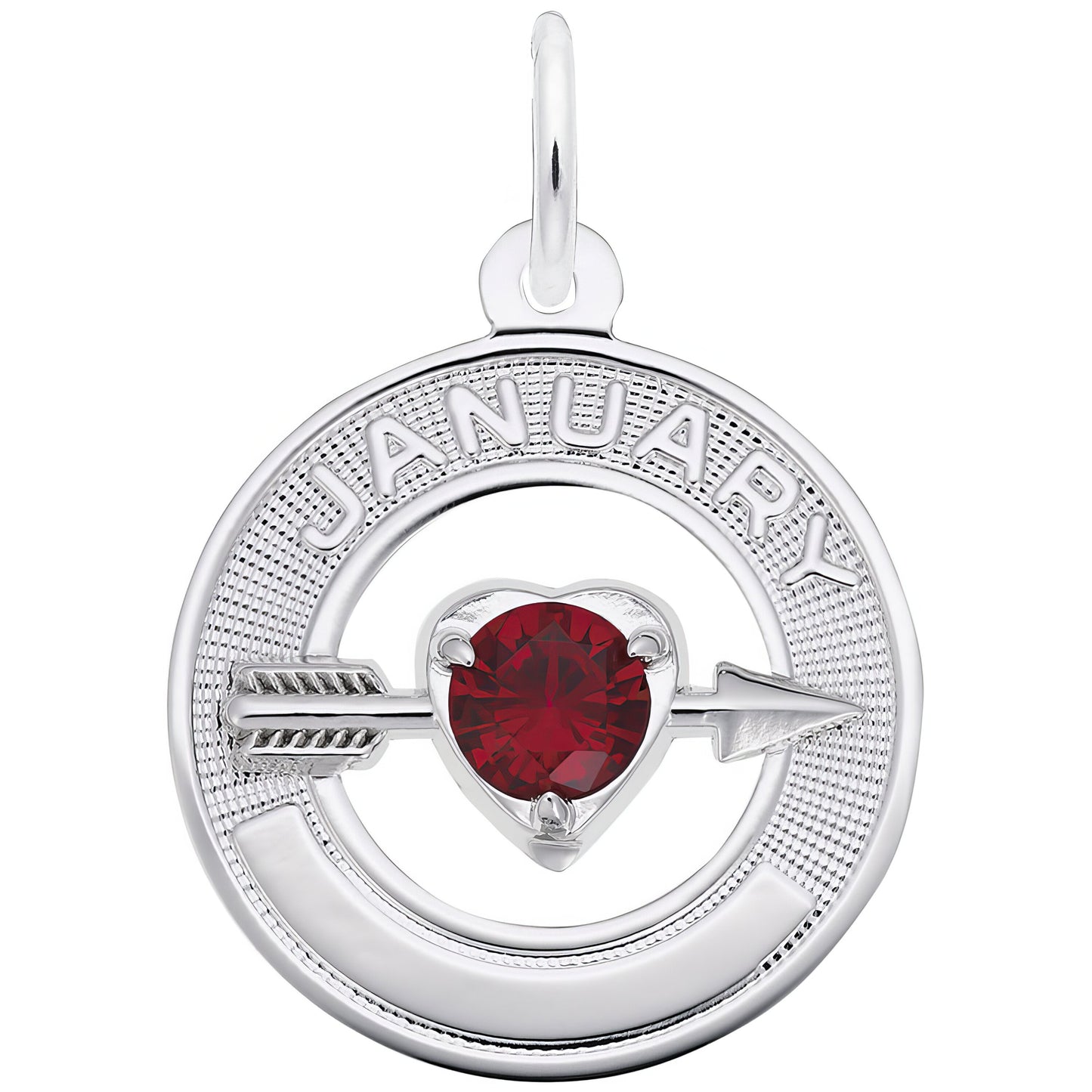 Synthetic Crystal Simulated Birthstone Charms Collection - January - Metal - Sterling Silv