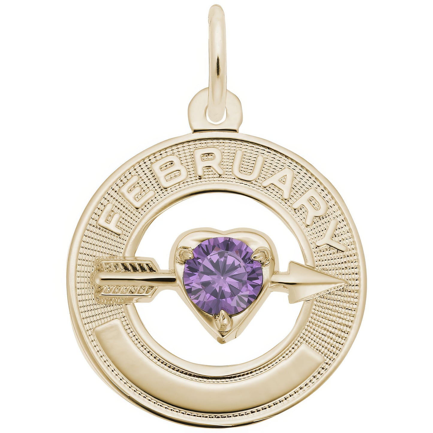 Synthetic Crystal Simulated Birthstone Charms Collection - February - Metal - Sterling Sil