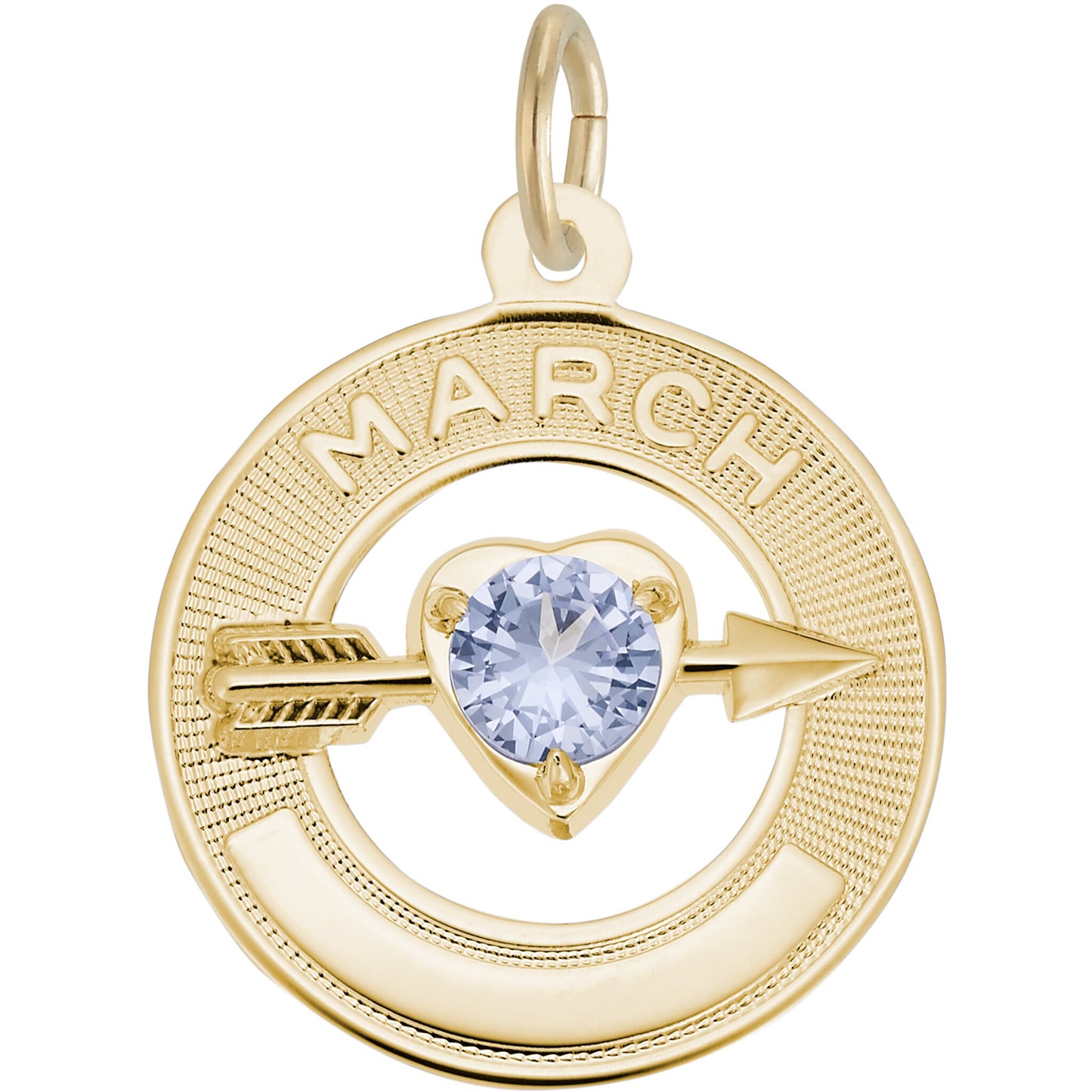 Synthetic Crystal Simulated Birthstone Charms Collection - March - Metal - Sterling Silver