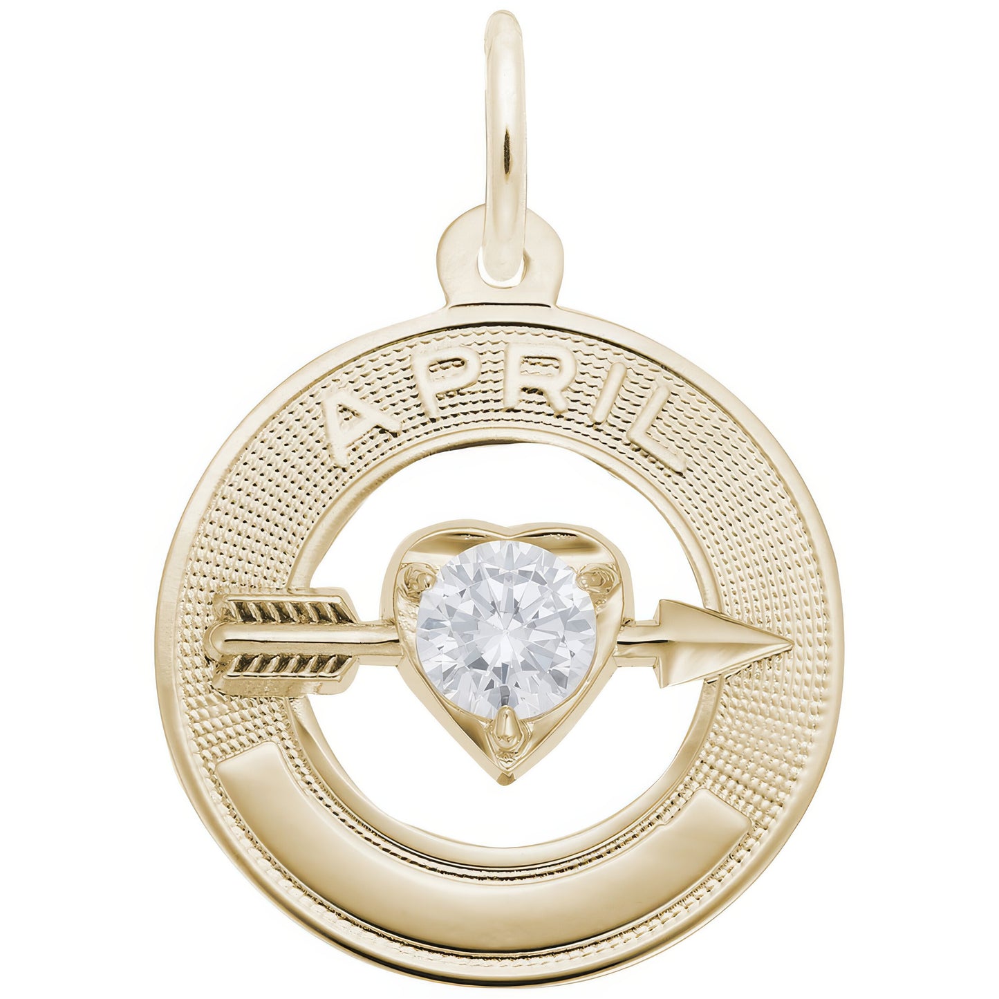 Synthetic Crystal Simulated Birthstone Charms Collection - April - Metal - Sterling Silver