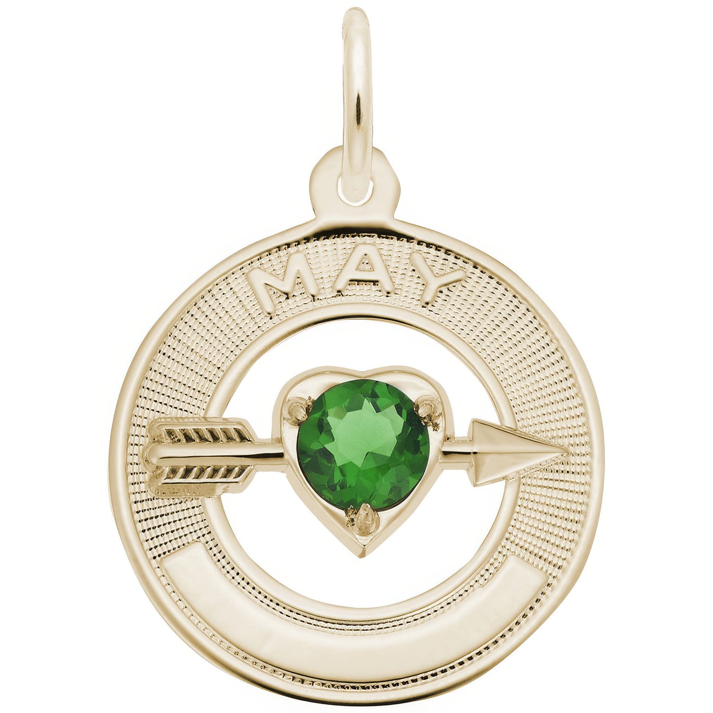 Synthetic Crystal Simulated Birthstone Charms Collection - May - Metal - Sterling Silver