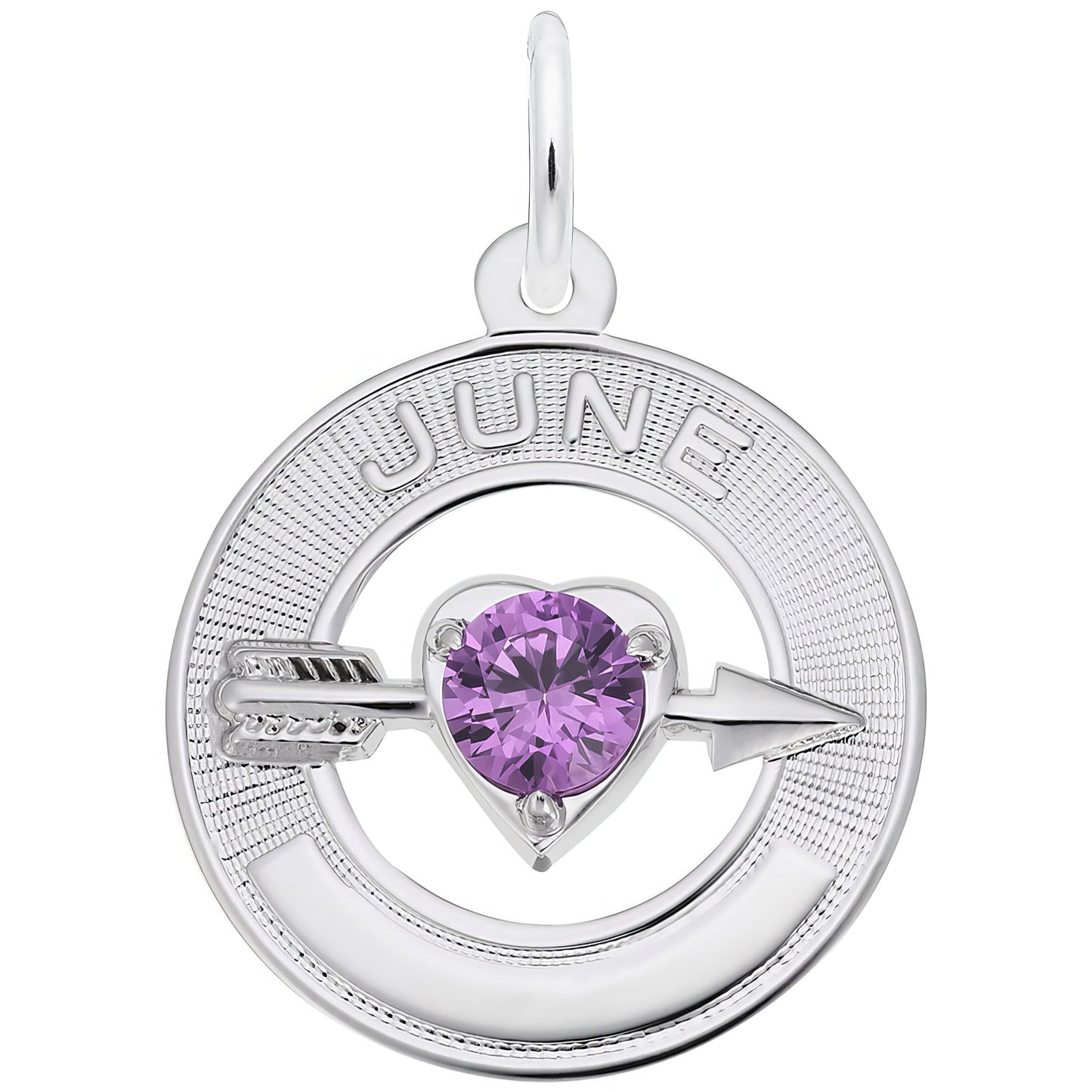 Synthetic Crystal Simulated Birthstone Charms Collection - June - Metal - Sterling Silver