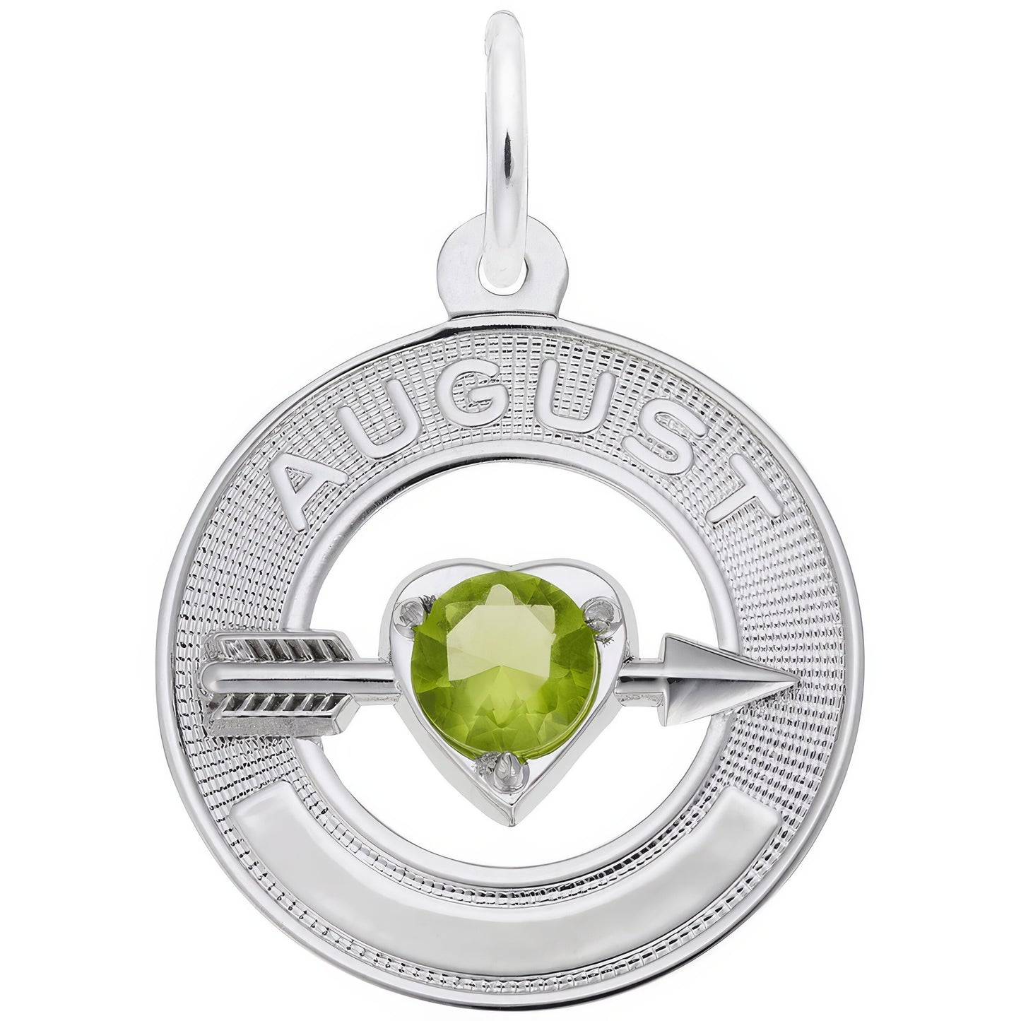 Synthetic Crystal Simulated Birthstone Charms Collection - August - Metal - Sterling Silve