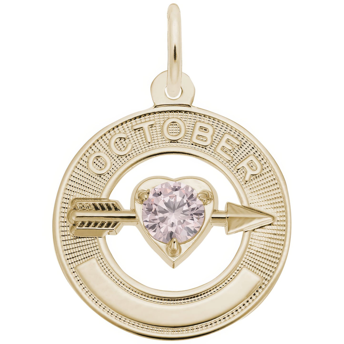 Synthetic Crystal Simulated Birthstone Charms Collection - October - Metal - Sterling Silv