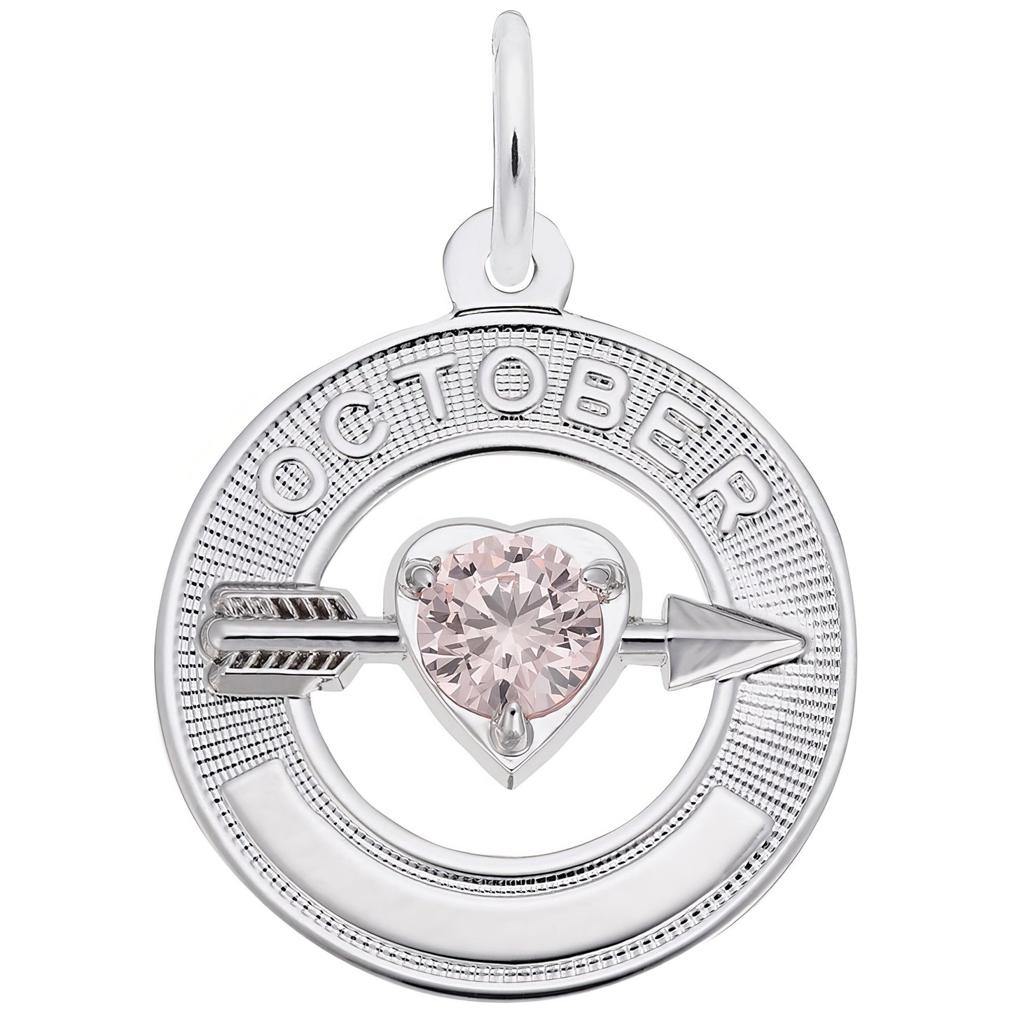 Synthetic Crystal Simulated Birthstone Charms Collection - October - Metal - Sterling Silv