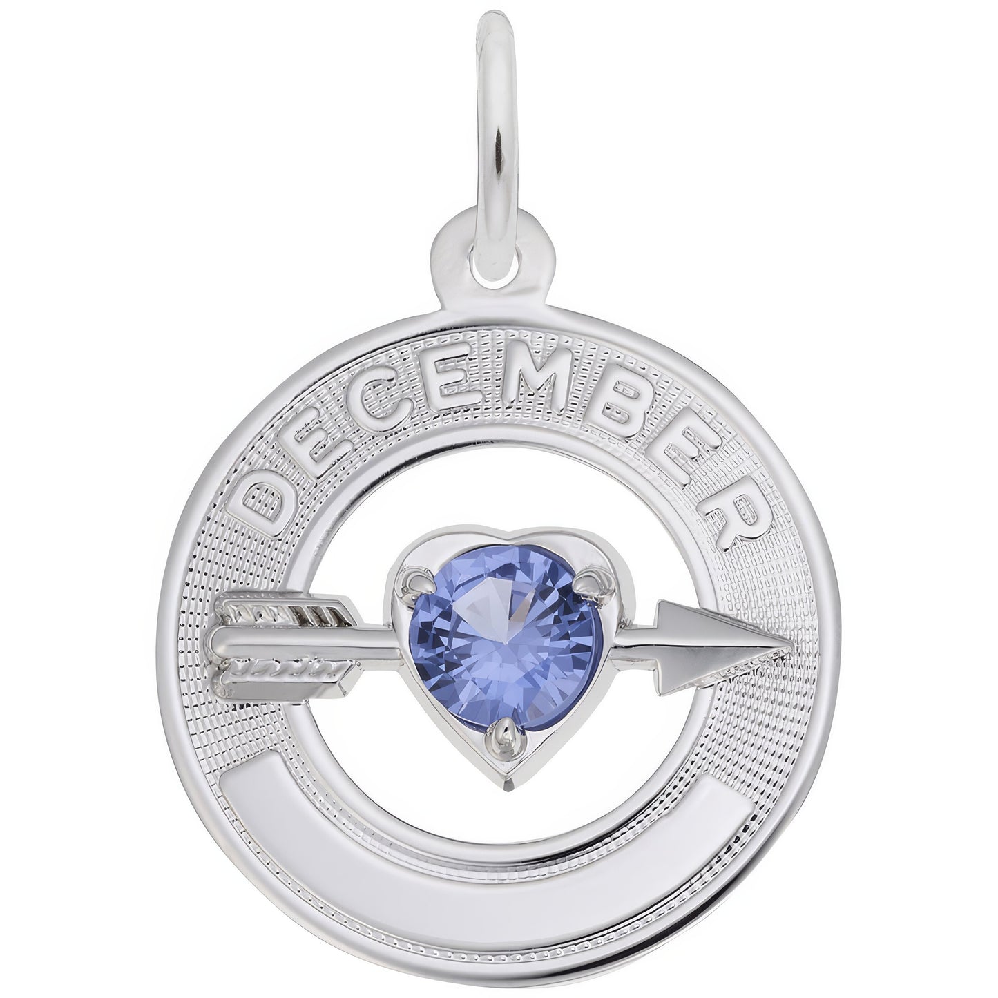 Synthetic Crystal Simulated Birthstone Charms Collection - December - Metal - Sterling Sil