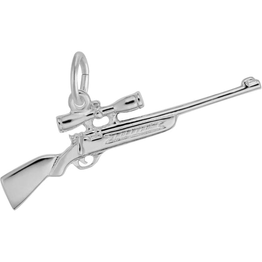 Hunting Rifle Charm - Metal - Sterling Silver
