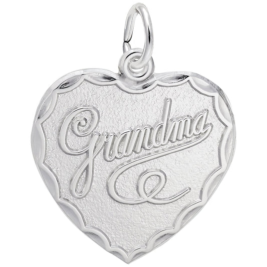 Sterling Silver Grandma Charm - 20mm x 21mm