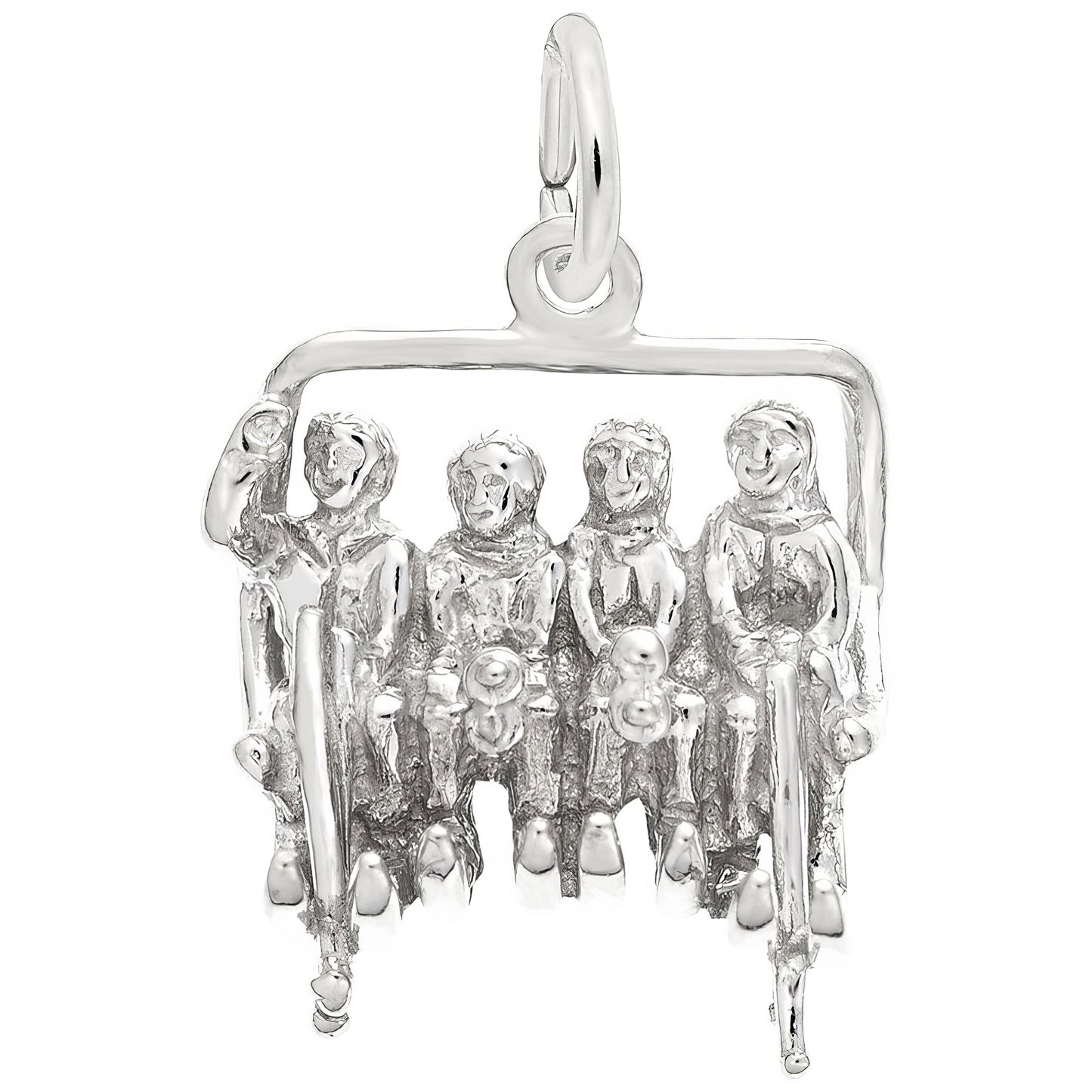 Sterling Silver Quadchair Ski Lift Charm - 15mm x 14mm