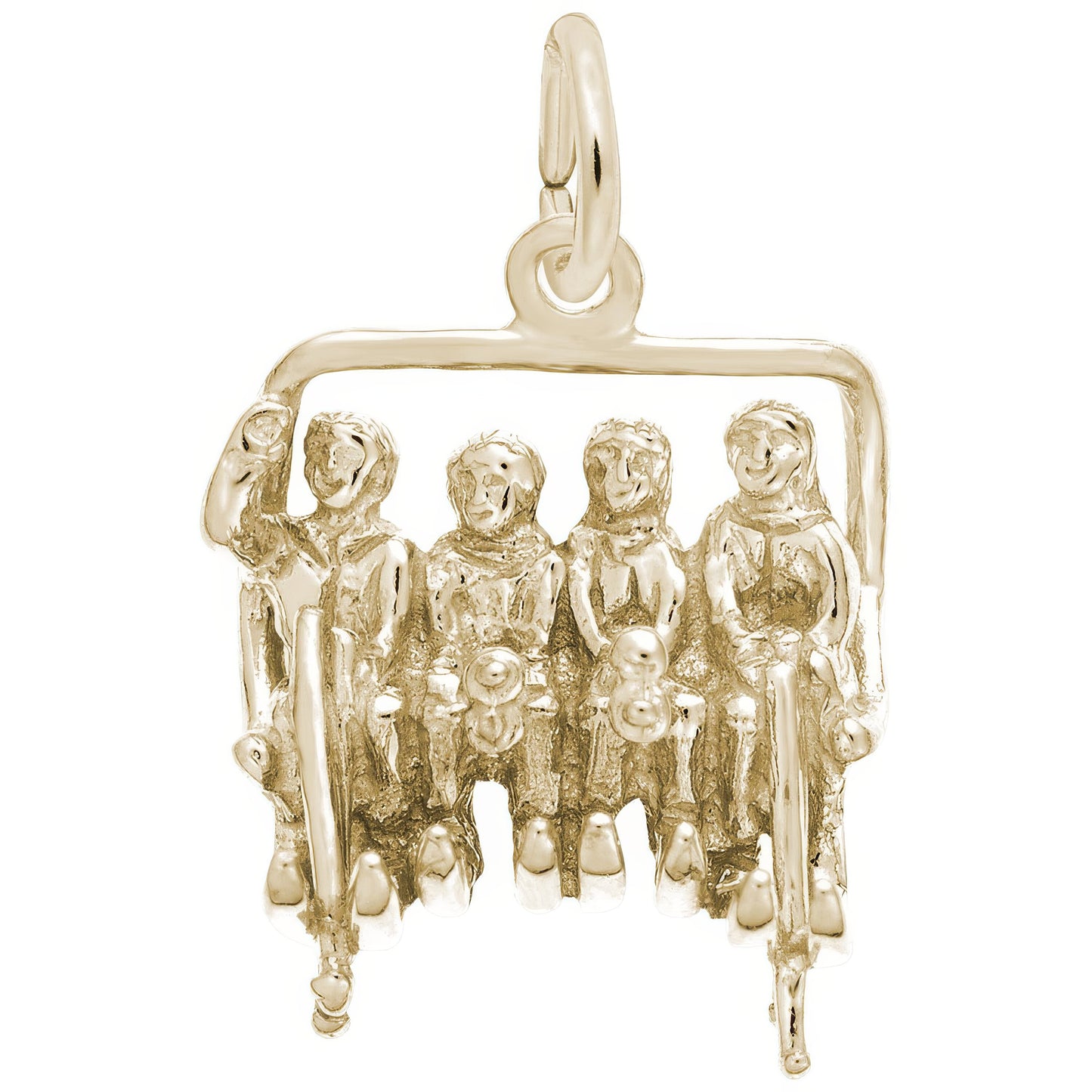 Sterling Silver Quadchair Ski Lift Charm - 15mm x 14mm