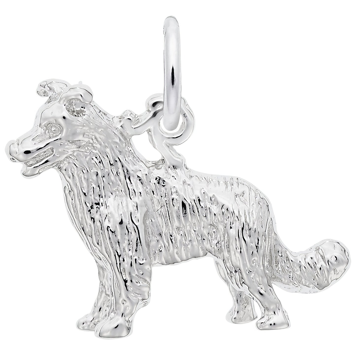 Border Collie Dog Charm - Metal - Sterling Silver