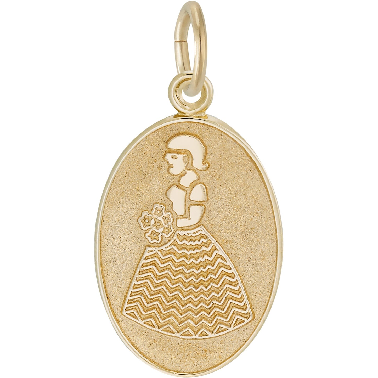 Bridesmaid Oval Charm - Metal - Sterling Silver
