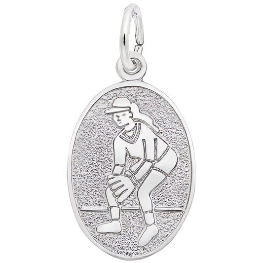 Sterling Silver Female Softball Charm