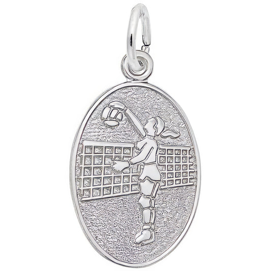 Charms Sterling Silver Female Volleyball Charm