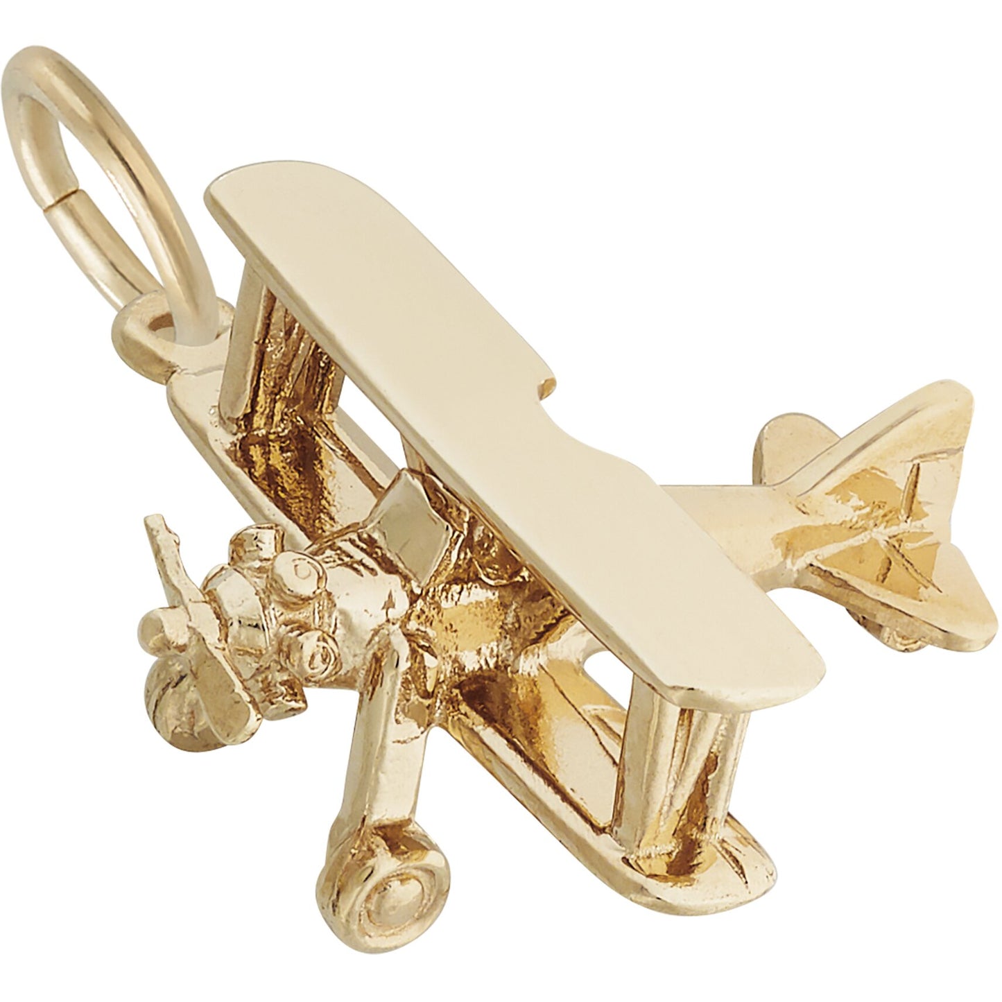 Biplane Charm - Metal - Sterling Silver