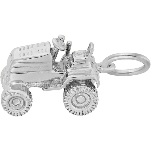 Riding Lawn Mower Charm - Metal - Sterling Silver