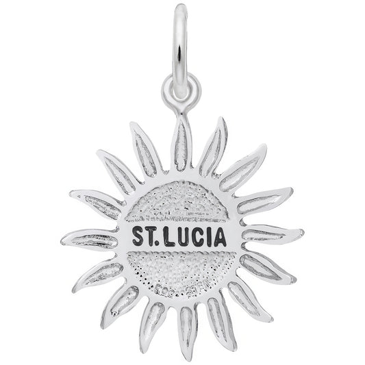 St. Lucia Sun Large Charm - Metal - Sterling Silver