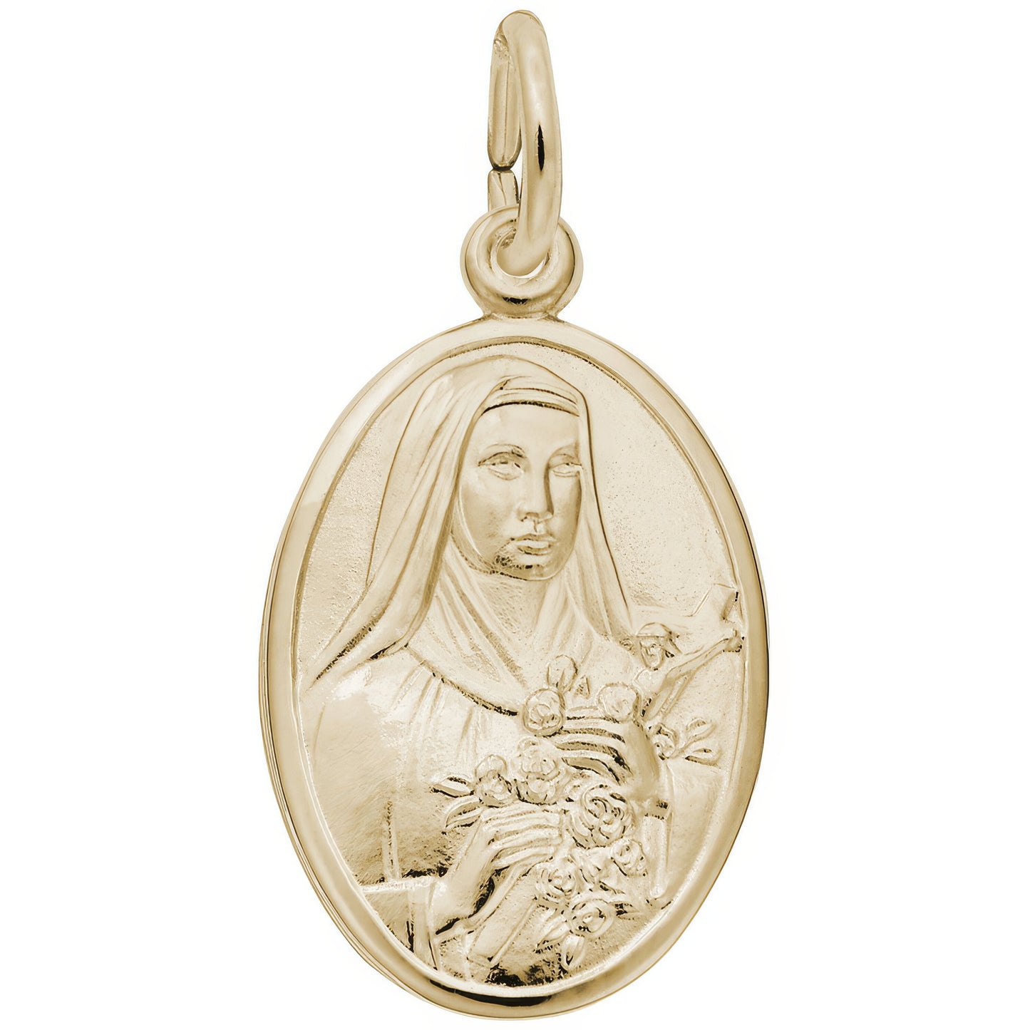 St. Theresa Oval Charm - Metal - Sterling Silver