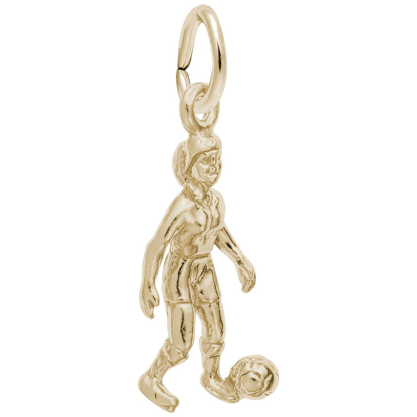 Female Soccer Player Charm - Metal - Sterling Silver