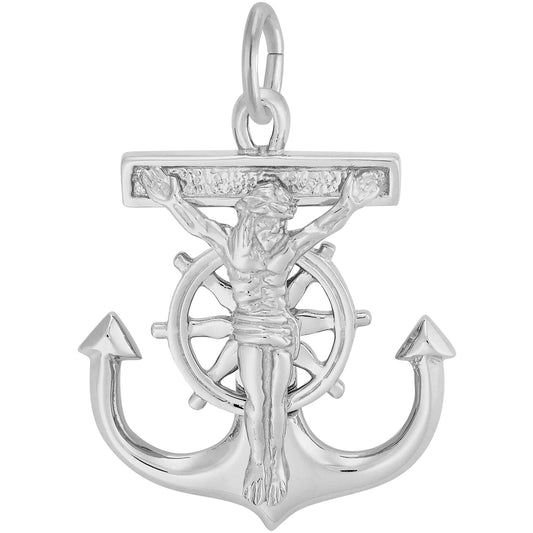Mariner Cross Charm, Sterling Silver