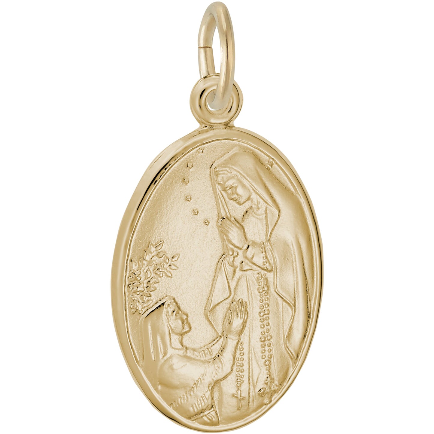 Our Lady of Lourdes Oval Charm - Metal - Sterling Silver