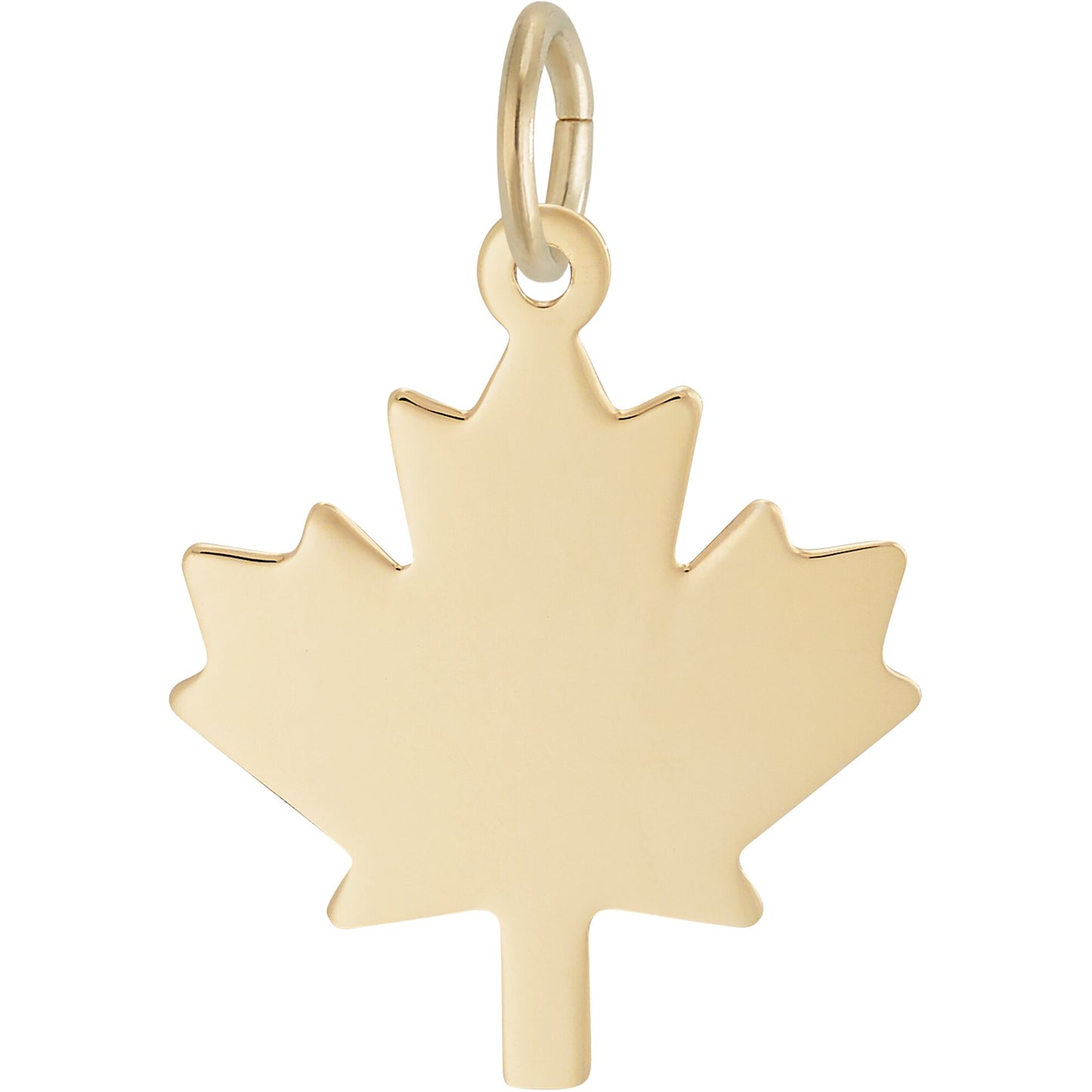 Flat Maple Leaf Charm - Metal - Sterling Silver
