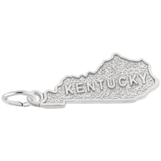Kentucky Map Charm - Metal - Sterling Silver