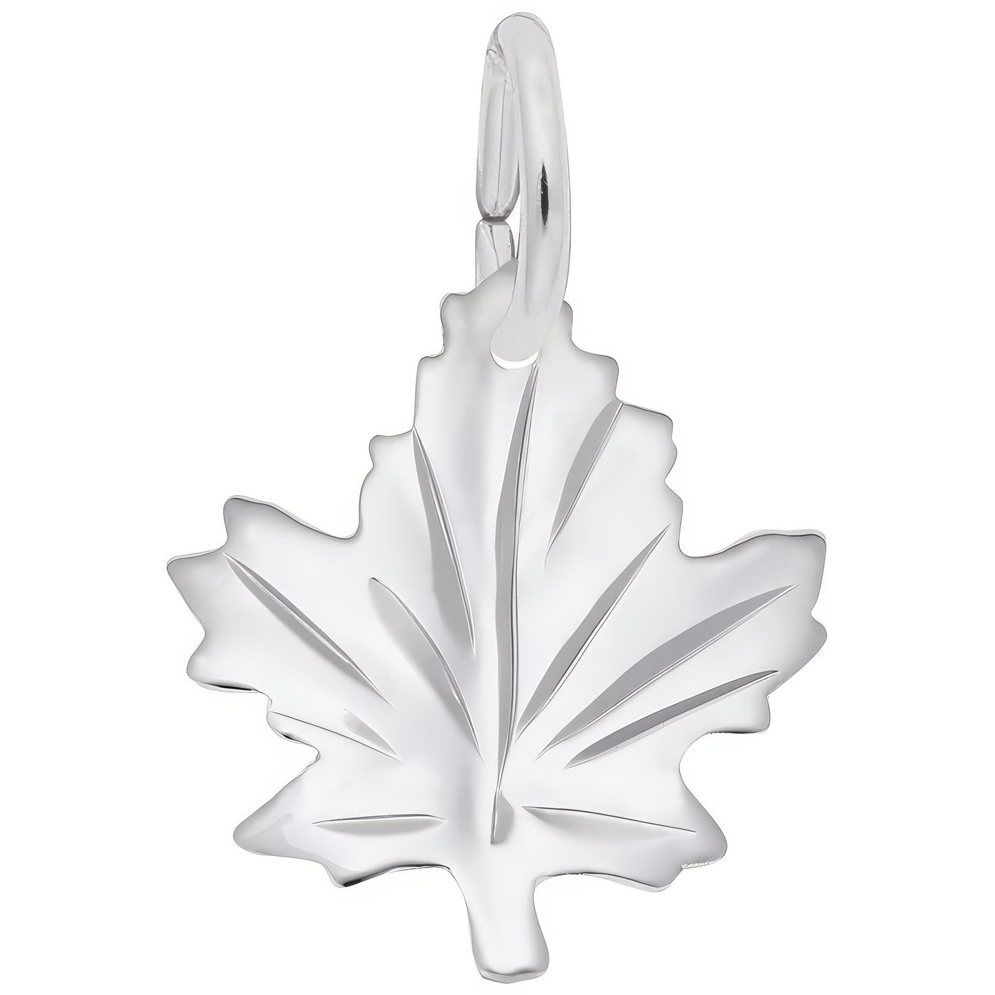 Medium Maple Leaf Charm - Metal - Sterling Silver