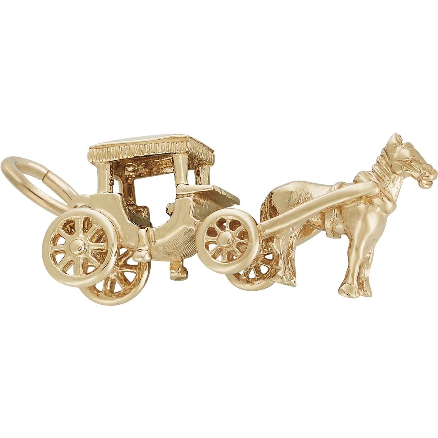 Horse & Carriage Charm - Metal - Sterling Silver