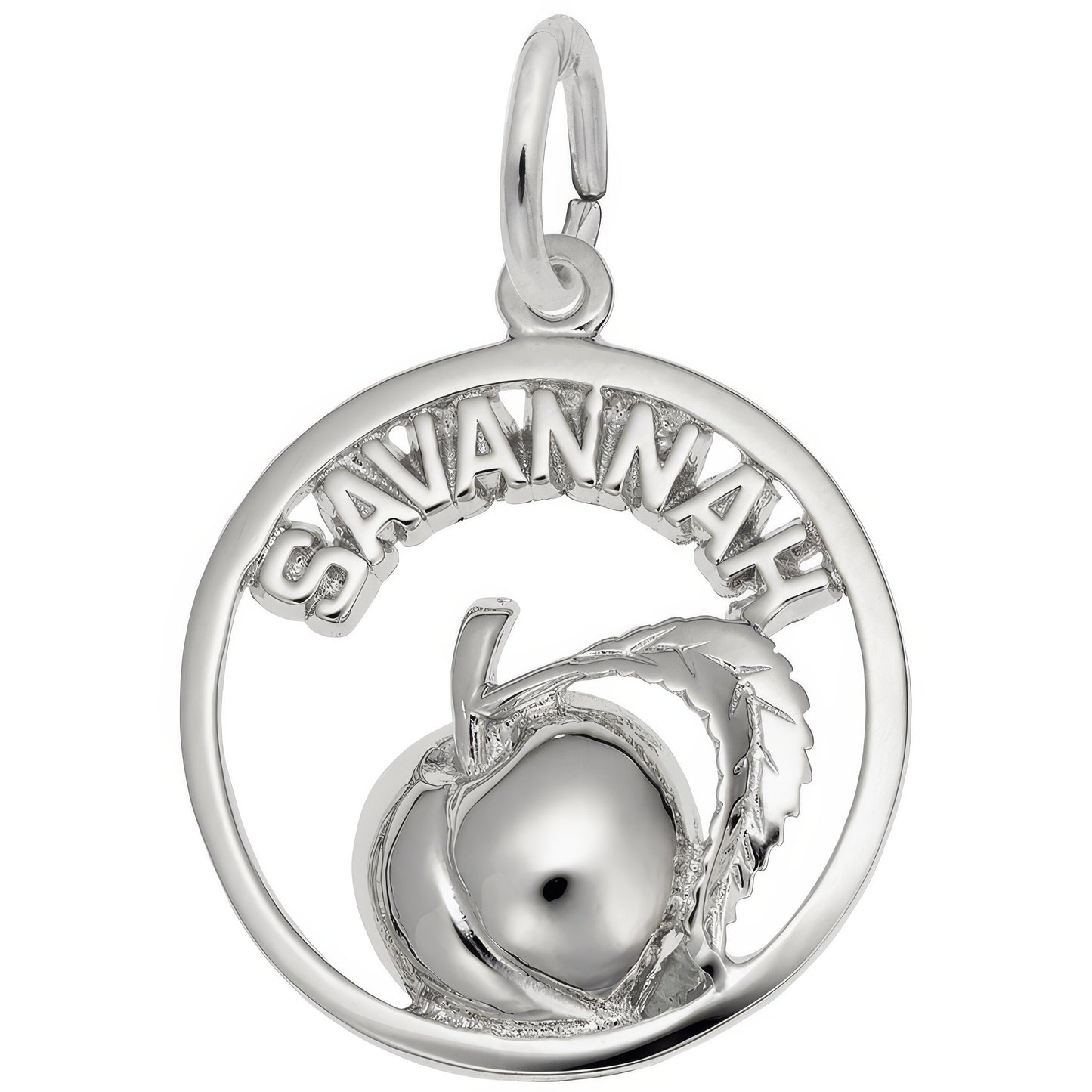 Savannah Peach Open Charm - Metal - Sterling Silver
