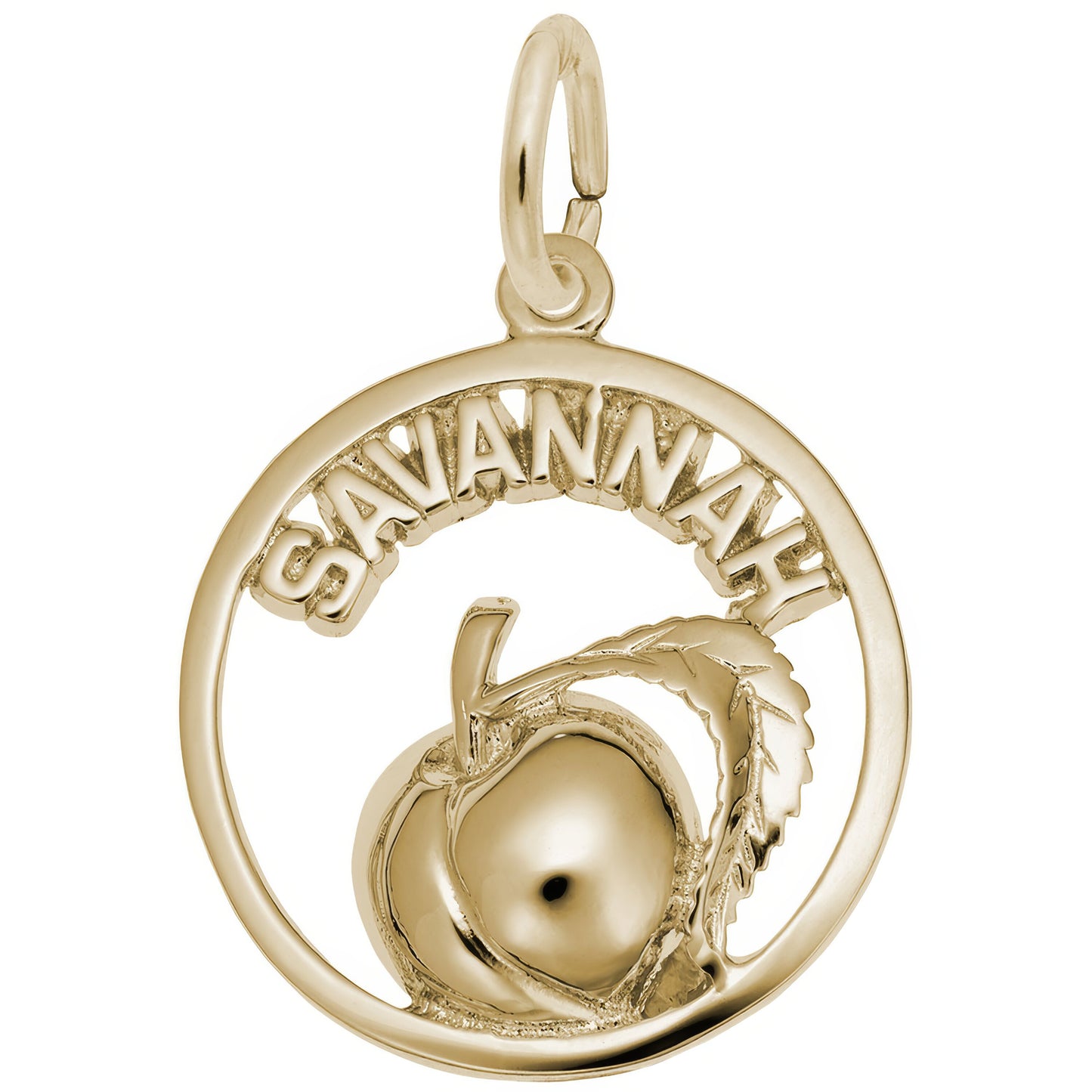 Savannah Peach Open Charm - Metal - Sterling Silver