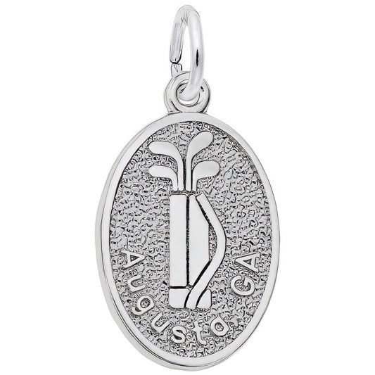 Sterling Silver Georgia Augusta Golf Charm - 19mm x 14mm