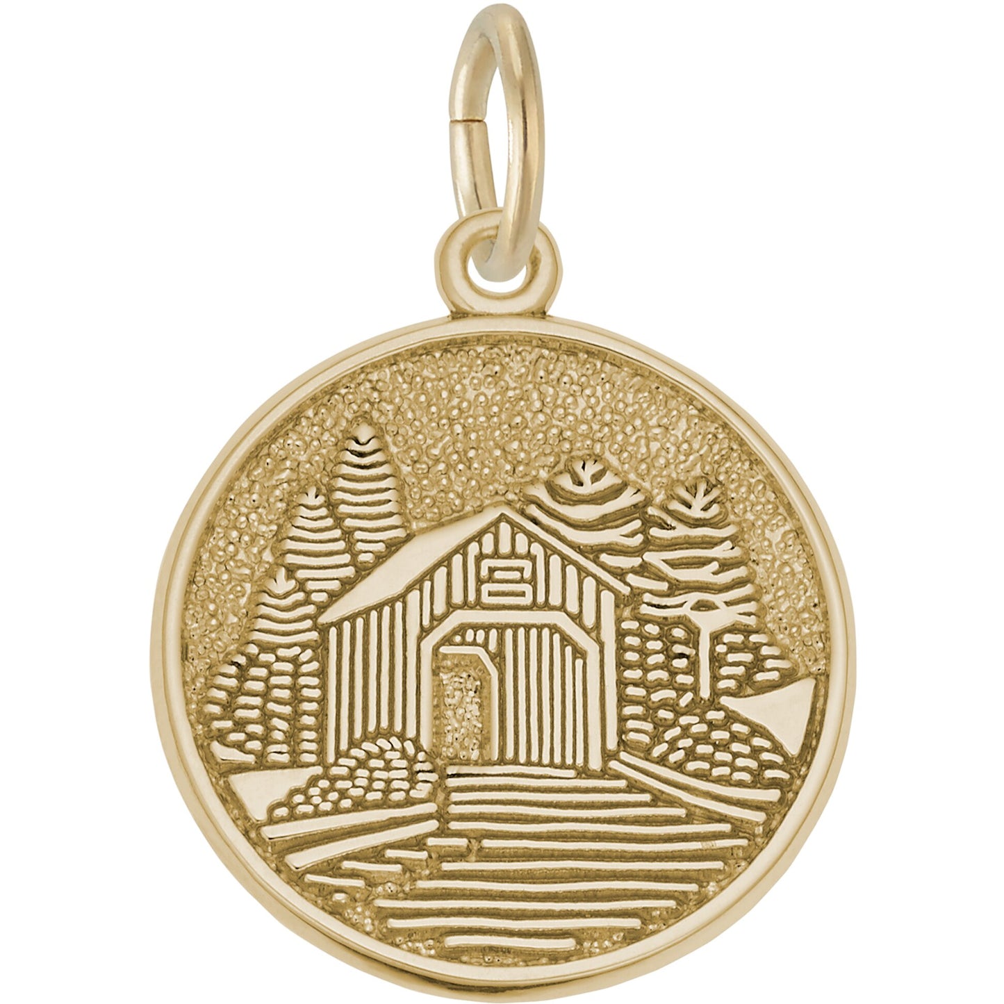 Covered Bridge Charm - Metal - Sterling Silver