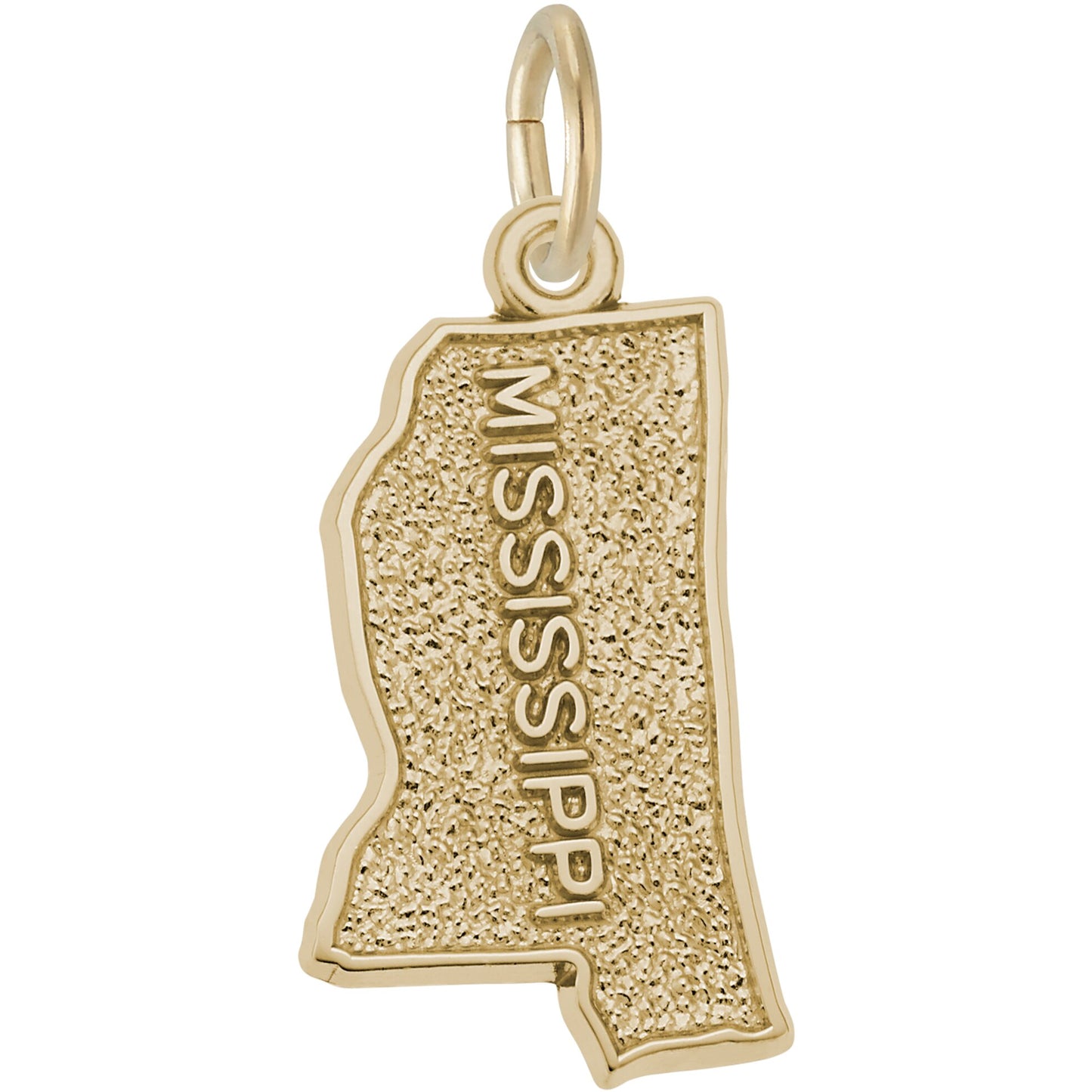 Mississippi Map Charm - Metal - Sterling Silver