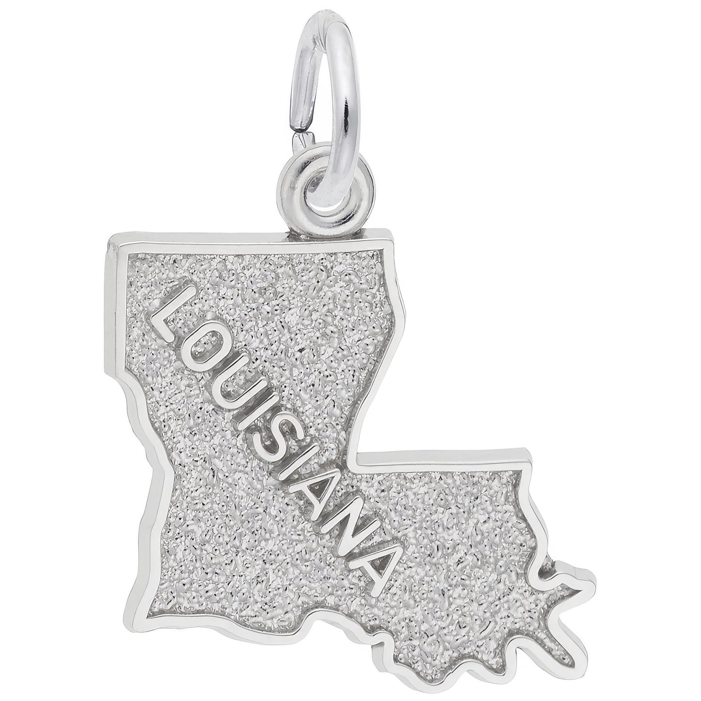 Louisiana Map Charm - Metal - Sterling Silver