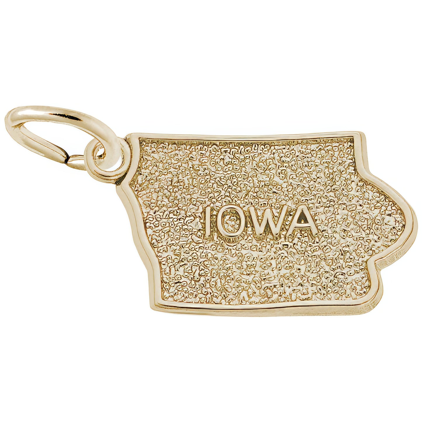 Iowa Map Charm - Metal - Sterling Silver