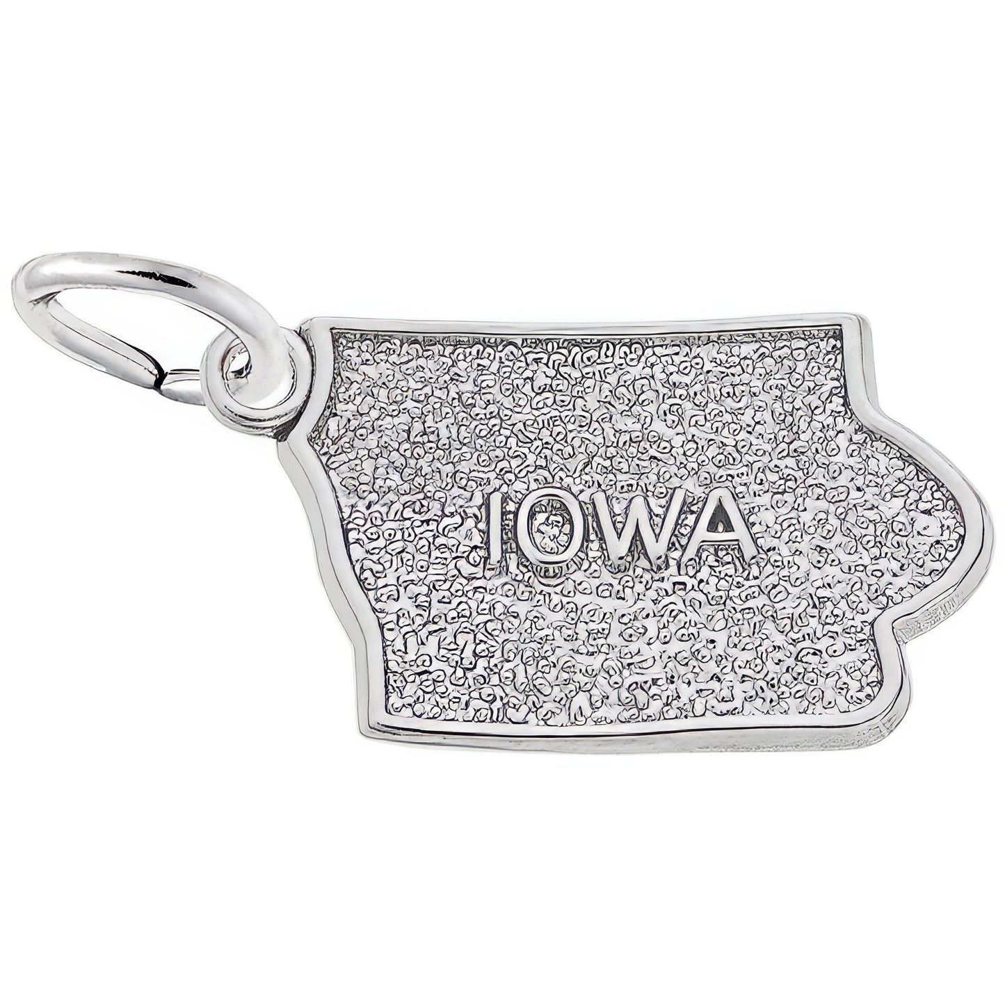 Iowa Map Charm - Metal - Sterling Silver