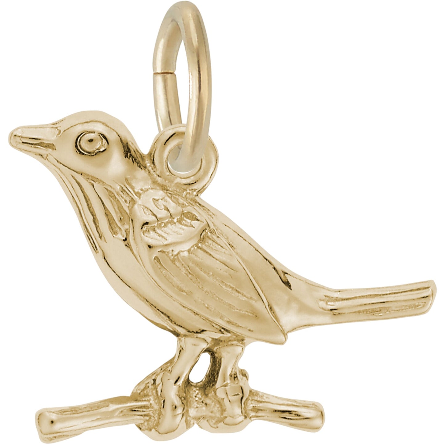 Sterling Silver Robin Charm - 14mm x 17mm