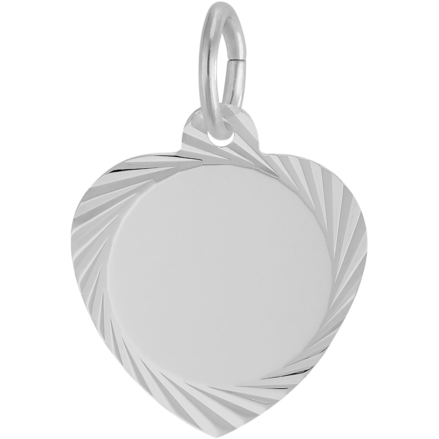 Sterling Silver Small Diamond Faceted Heart Charm