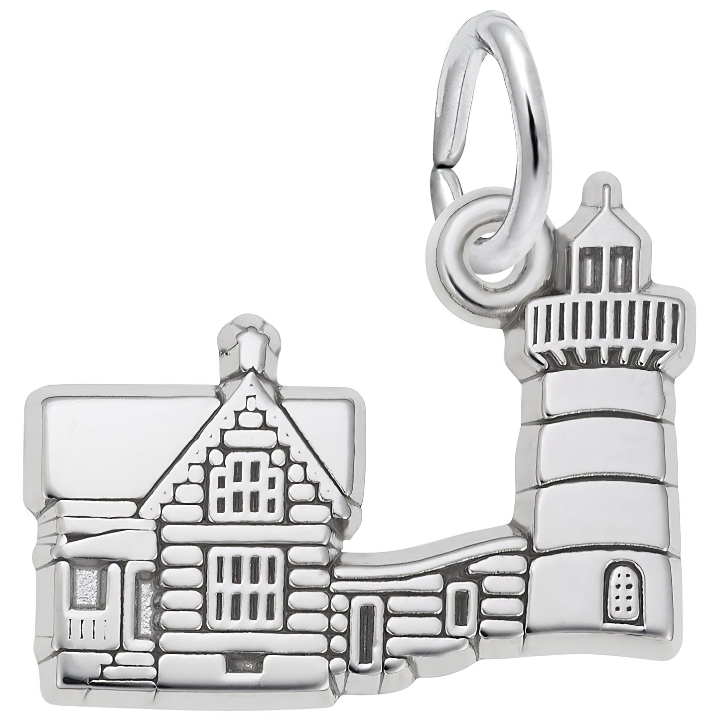 Nubble Cape Neddick, ME Lighthouse Charm - Metal - Sterling Silver