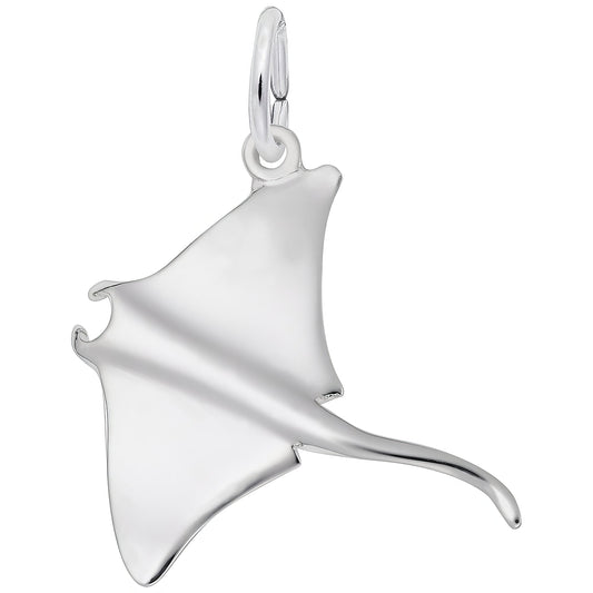 Small Manta Ray Charm - Metal - Sterling Silver