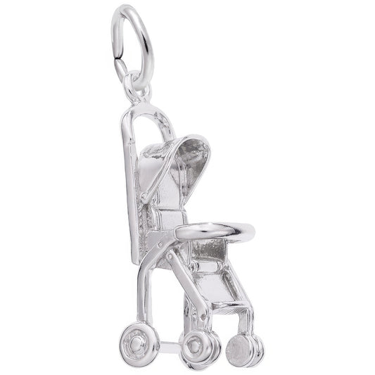 Stroller Charm - Metal - Sterling Silver
