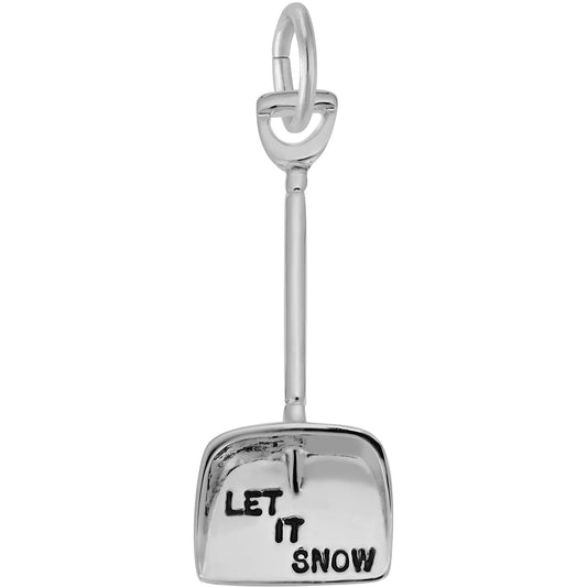 Let It Snow Shovel Charm - Metal - Sterling Silver
