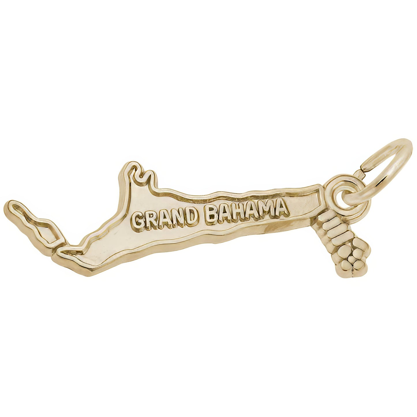 Grand Bahama Map Charm - Metal - Sterling Silver