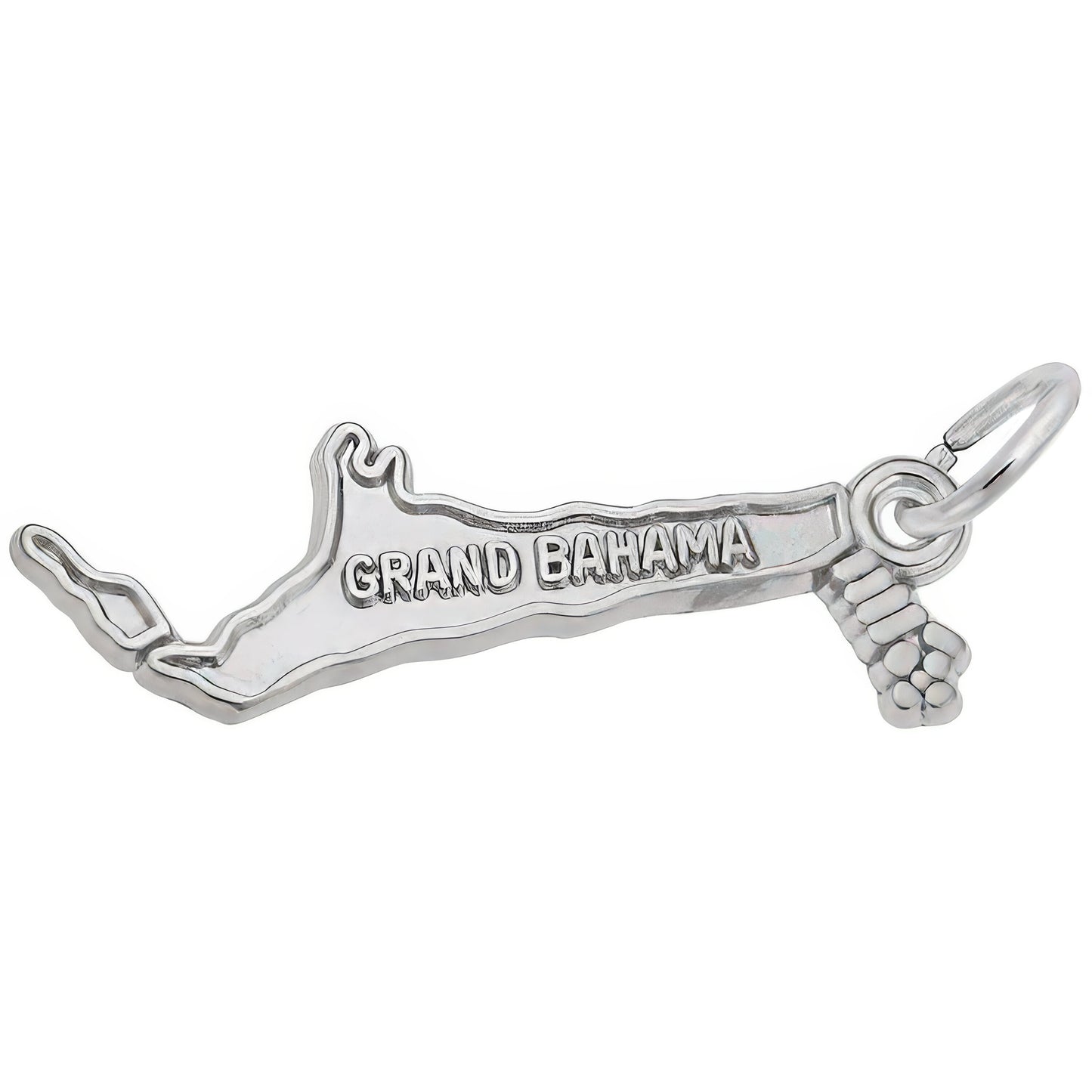 Grand Bahama Map Charm - Metal - Sterling Silver