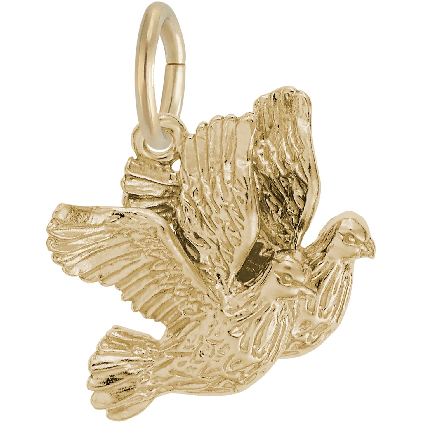 Turtle Doves Charm - Metal - Sterling Silver